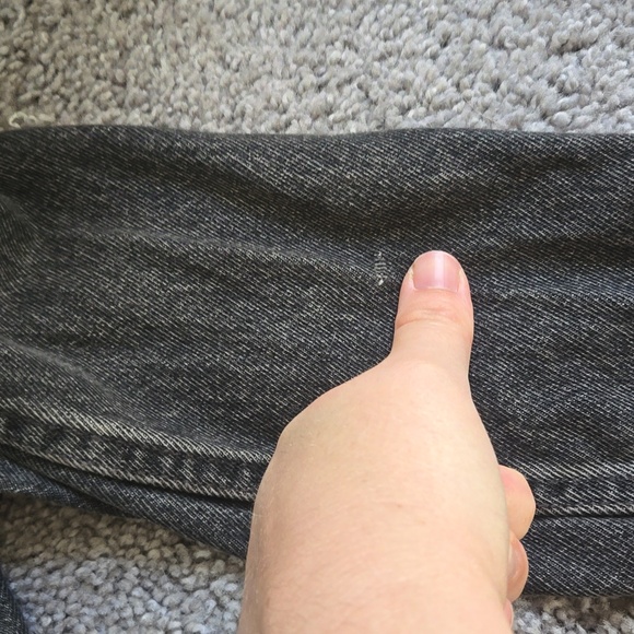 XS Levi Strauss Denim Jacket Faded Black with Silver Hardware - Picture 5 of 5